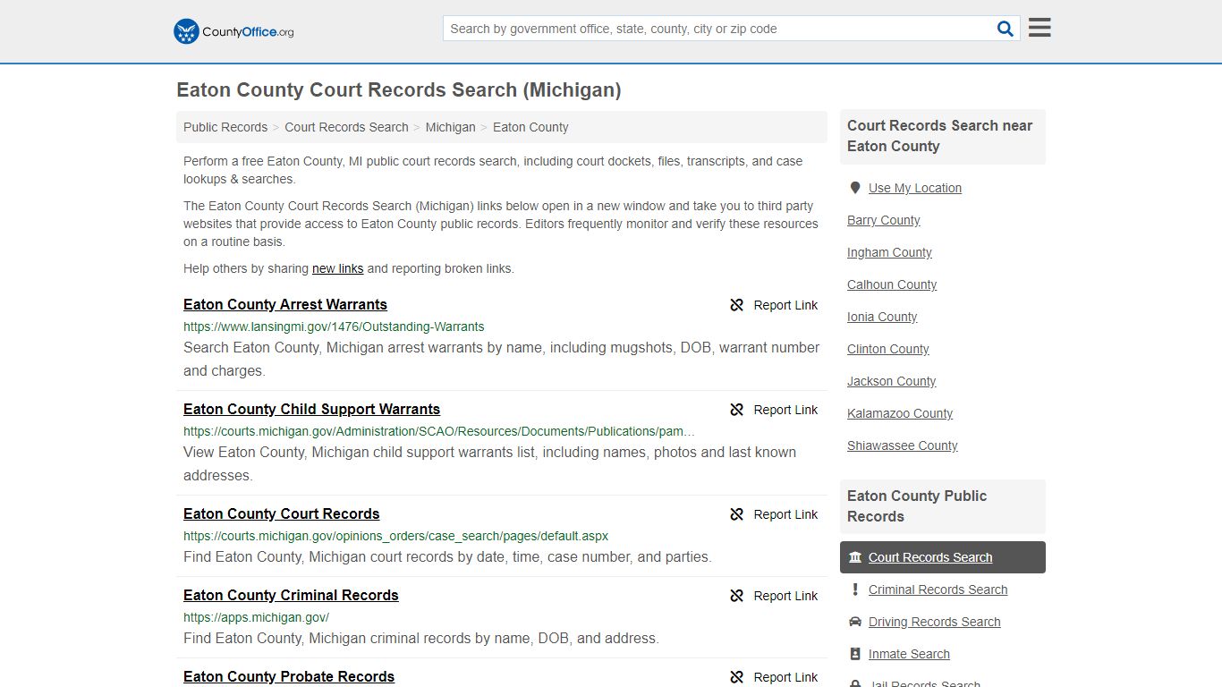 Court Records Search - Eaton County, MI (Adoptions ...