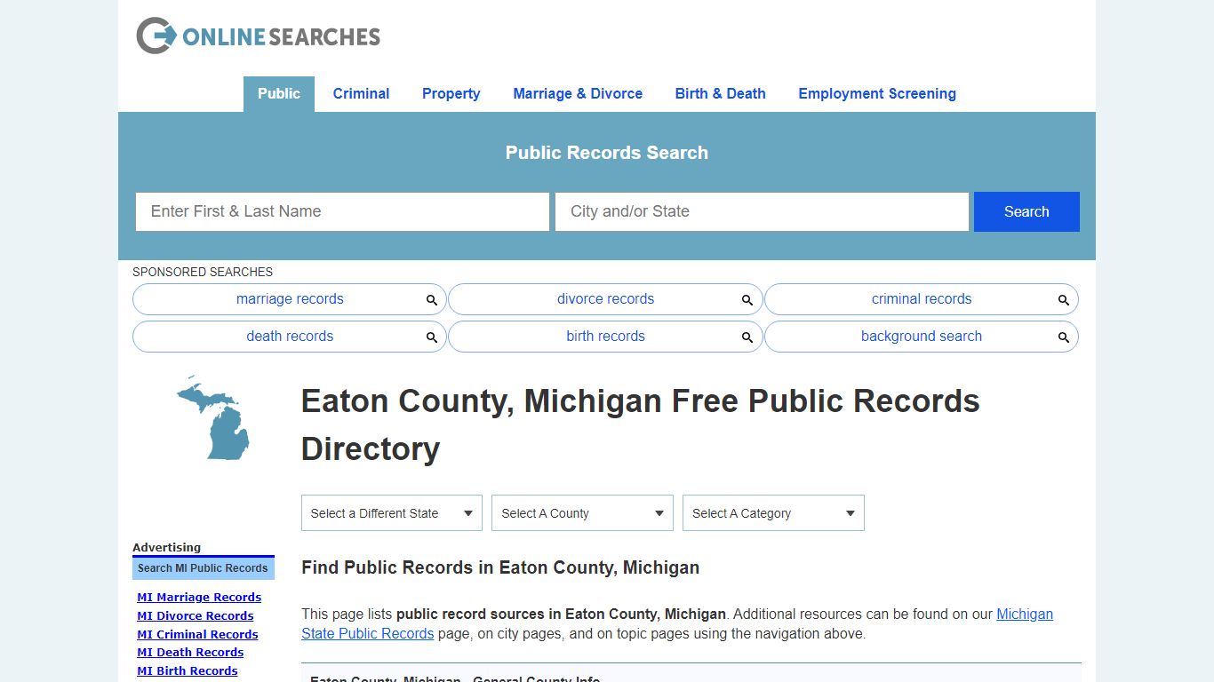 Eaton County, Michigan Public Records Directory